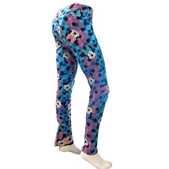 LuLaroe Multicolored Minnie Mouse Soft Leggings OS 2-10 - Picture 1 of 9